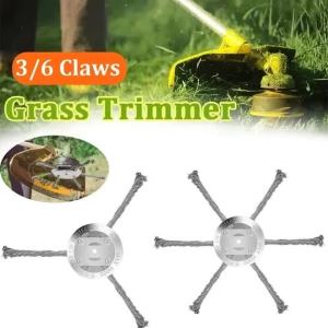 Weed Brush Head Steel Wire Wheel Grass Trimmer Head Removal Moss Rust Lawn Mower Grass Brush Disc Weed Brush Trimmer Heads