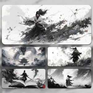 มายากลางน้ำหมึกขนาดใหญ่สำหรับคอมพิวเตอร์สำหรับผู้ชาย อุปกรณ์เสริมคอมพิวเตอร์ที่ทนทานต่อการลื่น สไตล์ฮาราจูกุ ด้านล่างที่มีความหนาแน่นสูงสำหรับทั้งที่เล่นเกมและใช้งานประจำวัน