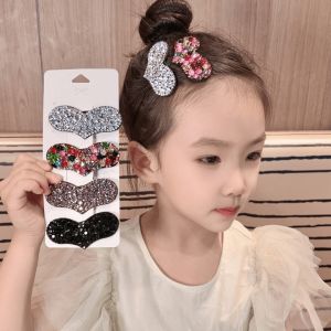Girls Diamond Heart Shaped Hair Clips Side Bangs BB Clips Back Hair Decoration Top Hair Accessories Sparkling Rhinestone Hairpins