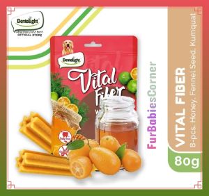 Dentalight Vital Fiber Treats For Dogs Wellbar Shaped Grain-Free Dog Treats 80g