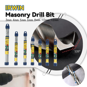 (Fast Delivery)(1PCS)IRWIN Masonry Drill Bit 3mm /4mm/5mm/6.5mm/8mm/10mm/12mm Stonemason Concrete Drill Bits