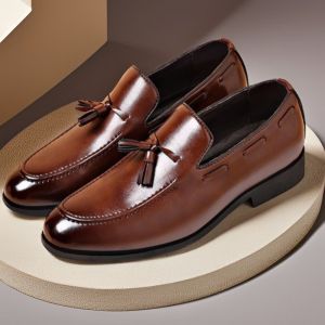 2026 Black Leather Shoes For Men Business Formal Shoes For Men Pointed Toe Wedding Shoes Casual Rubber School Shoes