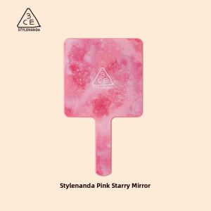 3CE Portable Handheld Makeup Mirror Square Fashionable Korean Style Womens Cosmetic Mirror Travel Size Compact Size