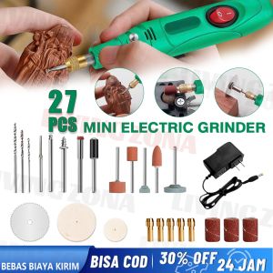 12V Mesin Mini Grinder 27pcs Grafir Bor Gerinda Ukir gerinda listrik mini gerinda mini Gerinda Electrik Listrik / Alat Ukir Kayu /Alat Amplas / Alat Pemotong