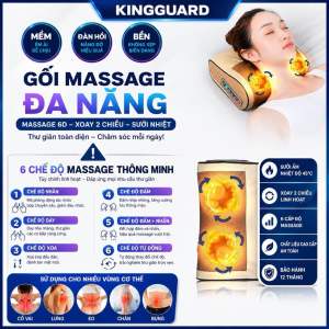 Gối massage đa năng - Massage 6D - 20 Vòng Bi Xoay 2 chiều - Sưởi nhiệt Hồng ngoại - Thiết Kế Công Thái Học