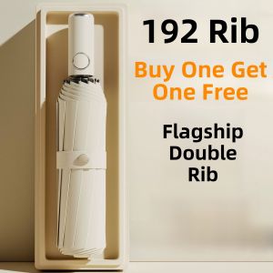 Thickened Automatic Folding Umbrella Mens Large Size Stormproof Sunshade Dual-purpose Umbrella Carbon Steel Pole Adult Size