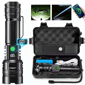 Powerful Aluminum Alloy LED Flashlight Usb Rechargeable Torch Lighting Zoomable Waterproof Flashlight With 26650 Battery