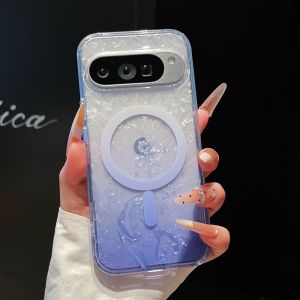 Ocean Shell Pattern For Magsafe Magnetic Case For Google Pixel 11 10 9 Pro XL 10A Pixel 11Pro Shockproof Bling Clear Hard Cover