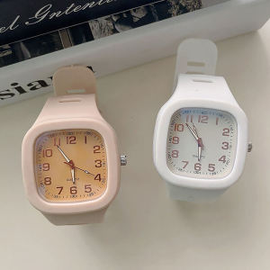 CoAce Korean Fashion Womens Watch Square Ladies Watch Digital Pointer Ladies Watch Silicone Watches Student Fashion Watch