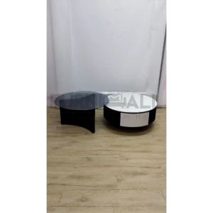 FURNIMALL Luxury Sintered Stone Coffee Table Tempered Glass Marble Pattern Table With Drawer Side Table Meja Kopi Kualiti