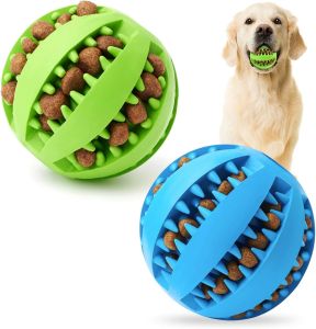 Dog Treat Toy Ball Dog Chewing Trainin Tooth Cleaning Toy Nontoxic Bite Resistant Interactive Dog Toys Ball for Pet Dog