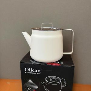 Anti-Fall Creamy White Oil Bottle 304 Stainless Steel Oil Tank with High Aesthetic Filter Oil Tool for Kitchen Storage