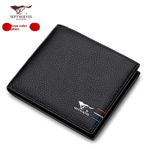 SEPTWOLVES | Genuine Leather Wallet Men 2025 New Model