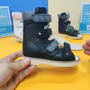 Ortoluckland Boy Sandals Orthopedic Shoes For Kid High Top Summer Leather Children Toddler Correct Supinator Pronator Flatfeet