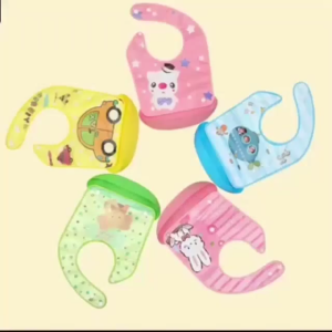 Celemek Bayi Silikon Slabber Bayi Waterproof Motif Kartun Lucu Tatakan Makan Anak Bayi