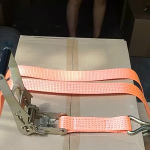 Truck Binding Strap Tightener Ratchet Tightener Rope Tightener Heavy-duty Cargo Packing Fixing Strap with Hooks Limit of 3 tons