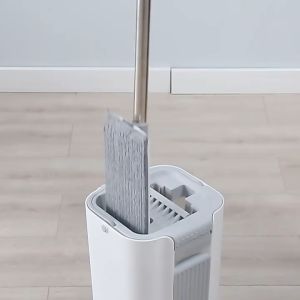 Cây lau nhà tự vắt thông minh 360 độ - Bộ lau nhà 2 ngăn giặt vắt tiện lợi tặng 2 bông lau