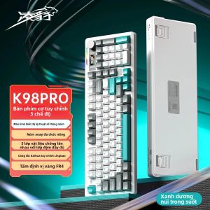 Bàn Phím Cơ Không Dây Lingbao K98pro Tùy Chỉnh Ba Chế Độ Hot-swappable Gasket 97 Phím Dùng Cho Văn Phòng Và Chơi Game