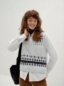 Semir | Bộ Áo Sơ Mi Nữ Form Rộng Fair Isle