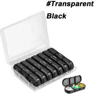 Pill Box 7 Days Organizer 21Grids 3 Times One Day Portable Travel With Large Compartments For Vitamins Medicine Fish Oils