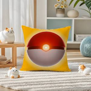 Bandai | Pokemon Reshiram Anime Plush Pillow Cover Soft Short Plush Cushion Cover For Sofa Bedroom Home Decor Gift Decoration