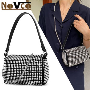 Novco Bling Bling Crystals Evening Clutch Bag for Women Girls Sparkling Crossbody Bag Wedding Prom Party Club Purses Handbags