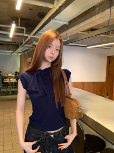 Short Sleeve T-shirt Stylish Shoulder Design Blue
