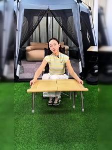 Kingcamp | Outdoor Adjustable Portable Bamboo Surface Table