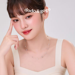 DODOGOGO Womens Star Pearl Necklace Sweater Chain Luxury Minimalist Clavicle Chain Silver Alloy Fashion Jewelry Accessory