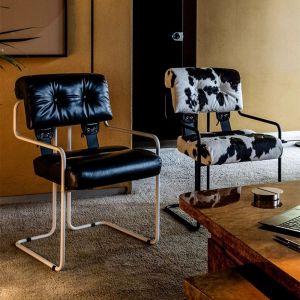 Italian Luxury Bauhaus Turkmens Dining Chair Designer Balcony Leisure Chair Artistic Style Metal Material Customizable