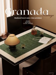 HOUGOUXIANG | Oil Resistant Waterproof Wash Free Retro Tablecloth Table Mat