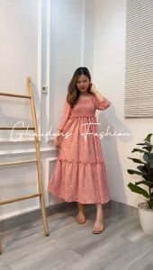 Long Dress Ruffle Flowy Pastel 3011-11 - Ghaudens