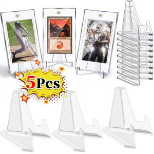 5pcs Plastic Triangle Display Stand / Coin Game Card Display Tripod / Transparent Acrylic Easel Holder