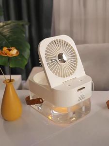 Keromee 2.5L Humidifier Fan double spray portable table fan mini usb air cooler electric fan