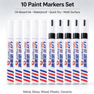 Colorful 8/10/12 Colors Permanent Paint Marker Waterproof White/Black Markers Tire Tread Rubber Fabric Paint Metal Paint Pens
