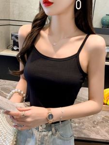 Áo Vest Dây Cotton Nguyên Chất Dành Cho Nữ Mùa Hè 2025 Áo Ngắn Không Tay Mới Về Phong Cách Công Sở Cạp Cao Thường Ngày