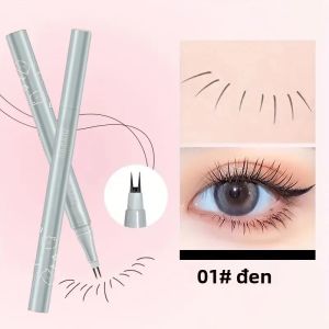 Bút Kẻ Mắt Dạng Lỏng Siêu Nhỏ 001mm Đầu Kép Đa Năng Màu Đen & Nâu Dành Cho Người Mới Bắt Đầu Phong Cách Hàn Quốc