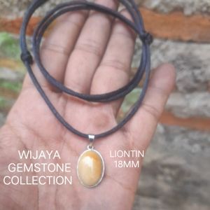 Kalung Liontin Batu Akik Manigajah Natural Chalsite