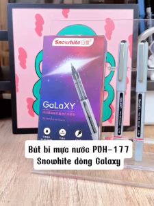 Hộp 12 Bút Bi Mực Nước PVN - 177 Ngòi 0.5mm Snowhite - Dành Cho Văn Phòng Học Sinh Sinh Viên