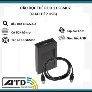 Đầu đọc/ghi thẻ RFID tần số 13.56Mhz - Giao tiếp COM(RS232)/USB CR522AU/CR522A -