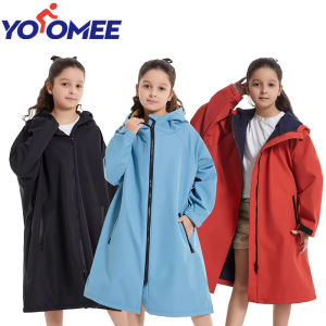 Yoomee Waterproof & Windproof Surf Poncho Long Sleeve Outdoor Warm Changing Robe With Hood Perfect For Swimming Surfing Diving