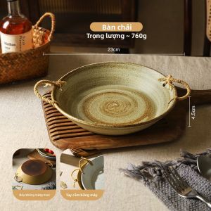 SHELI | Đĩa Salad Phong Cách Retro Có Tay Cầm