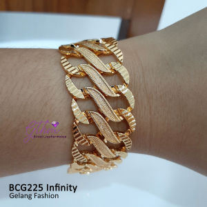 Gelang Sisik Naga Infinity Ukir Mewah Elegan Anti Karat Perhiasan Fashion Import Premium bcg225
