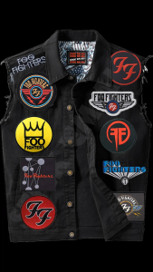FOO FIGHTERS -inspired Printed Iron-On DIY Patches for Jacket Decoration. Features 2026 patches with band logos and album art. Suitable for customizing denim jackets. Ideal for rock music enthusiasts.