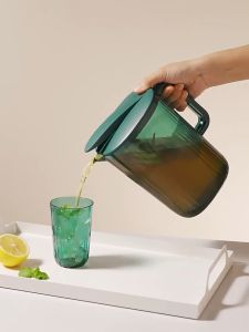Jug peti sejuk air Jug air Jar dapur cerek panas & sejuk minum 2200ML Large Capacity Cold Kettle Drinking Glass Serving Jug Refrigerator Water Jug Water Jar Kitchen Warm & Cold Kettle Drinking Jar Pitcher