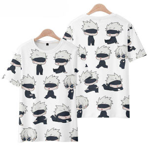 Bandai | Spell Back To Battle Around Five Wu Xia Oil Jie Tiger Cane Hisahito Impression Cartoon Summer Short-sleeved T-shirt Men
