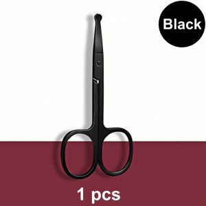 Stainless Precision Nose Hair Scissors Rounded Professional Facial Hair Scissors for Eyebrows Beard Mustache Trimming Tools with