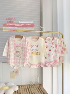 cat and fish | Cotton Long Sleeve Baby Pajamas for 0-5 Years Girls