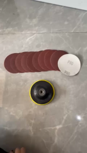 Paket Hemat 10pcs Amplas Bulat+Dudukan/tatakan amplas 4" Grit 60 80 100 120 150 180 240