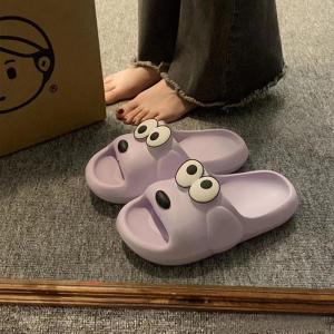 Slip-on Slippers for Women Summer Cute Cartoon Interior Home Can Be Used Outwear Sitting Dog Couple Home Sandals